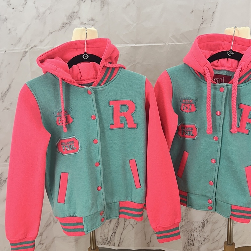 Urban Kids Letter-jacket style embroidered girls hoodie size 10 & 12 - Picture 7 of 11